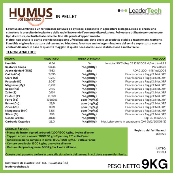 Humus di Lombrico<br>in Pellet 9kg - immagine 2